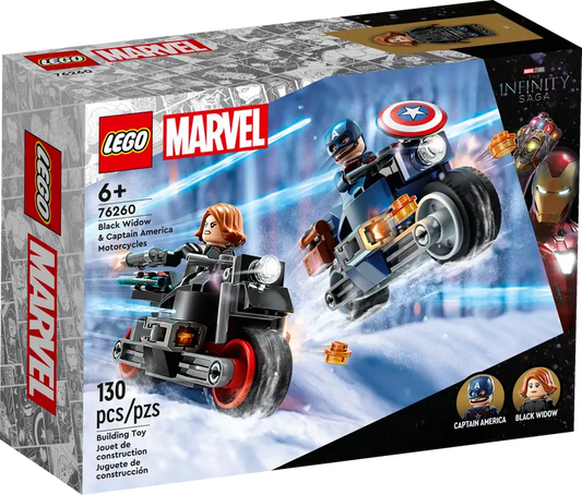 Lego Marvel Black Widow & Captain America Motorcycles 76260