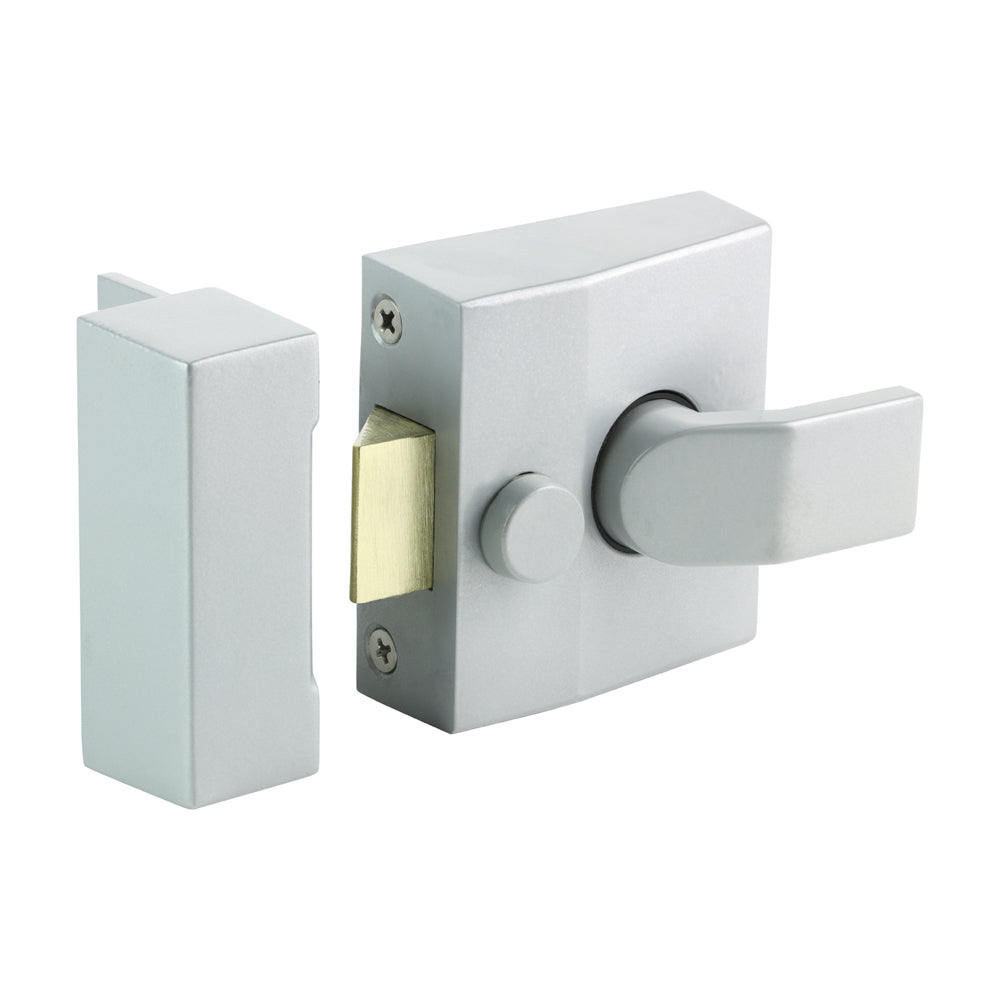 Timco Narrow Style Nightlatch - Silver