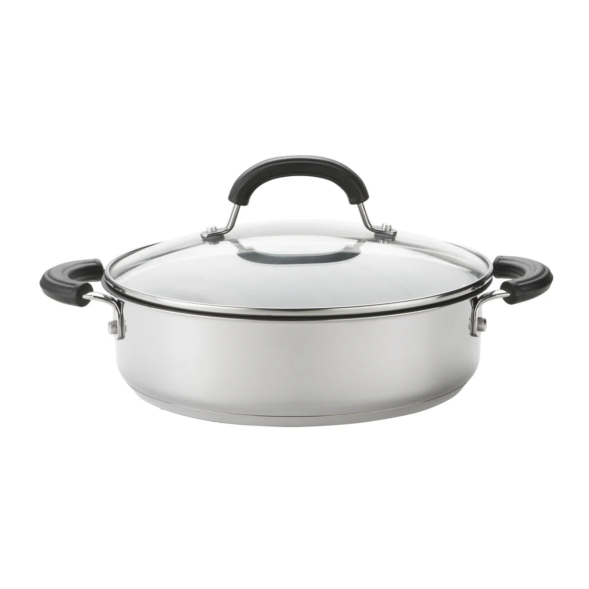 Circulon Total Stainless Steel Non-Stick Shallow Casserole Pan & Lid 30cm