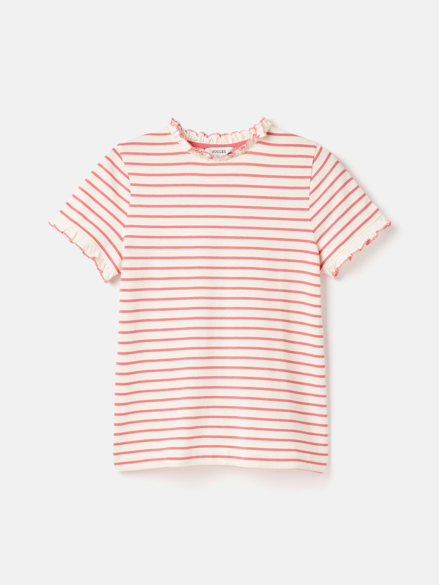 Joules Daisy Short Sleeve Frilled Neck Top