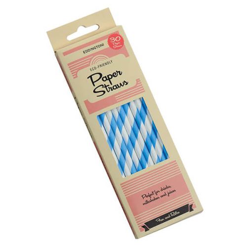 Eddingtons Blue & White Stripe Paper Straws