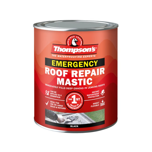 Thompson's 750ml emergency roof repair mastic tub for sealing leaks on roofing felt and lead flashing