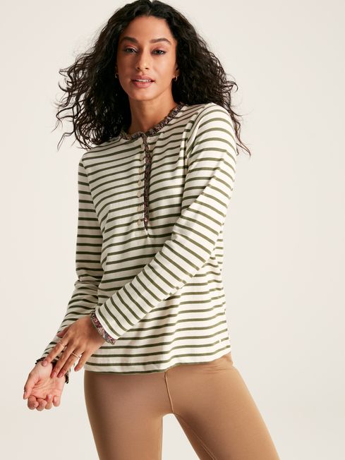 Joules Daphne Striped Top with Frilled Detailing