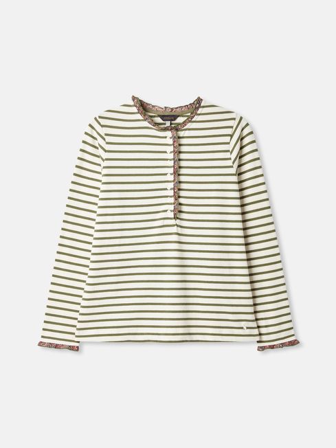 Joules Daphne Striped Top with Frilled Detailing