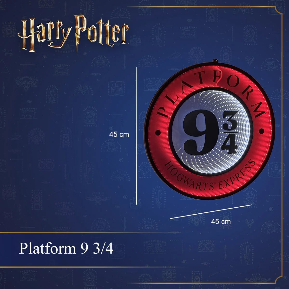 NOMA Harry Potter Platform 9 3/4 illuminated infinity mirror LED light