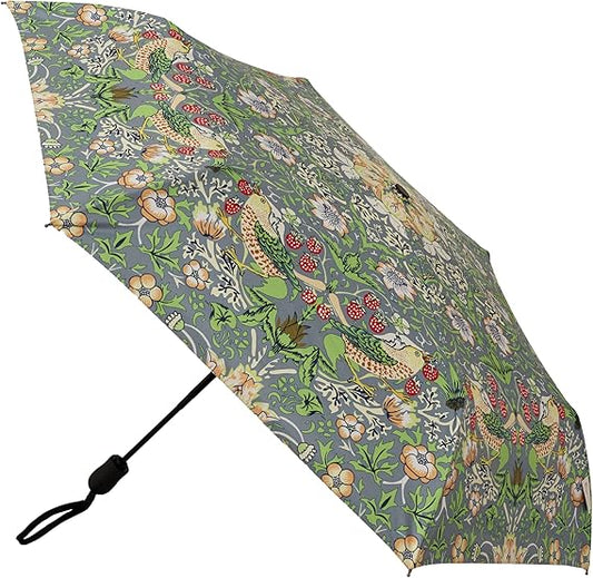 Signare William Morris Strawberry Thief Grey Folding Umbrella