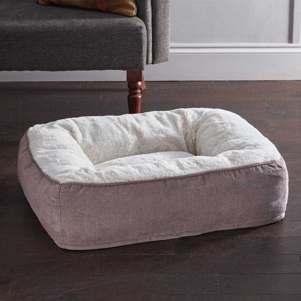 Dog Bed Square Grey Komfort Memory Foam M