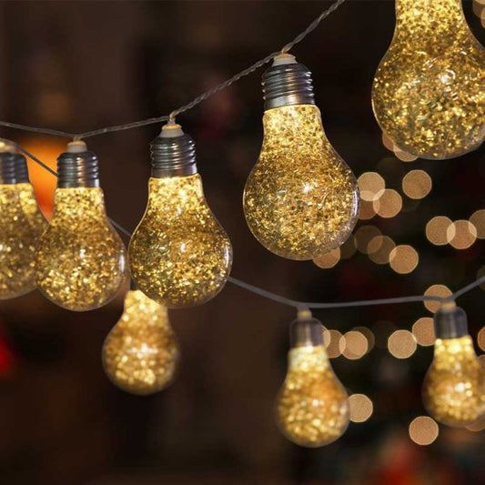 GlitterBulb String Lights - Gold - Set of 10