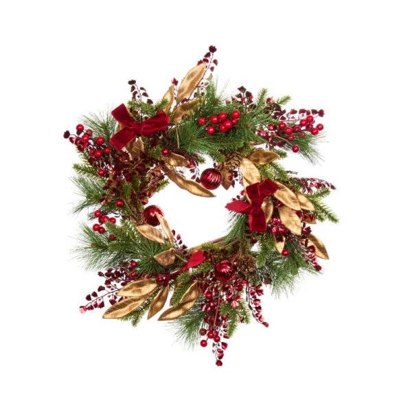 Ruby Velvet Wreath - 40cm