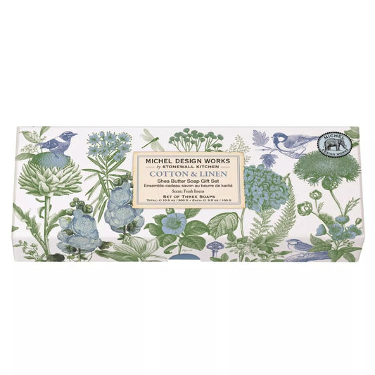 Michel Design Works Cotton & Linen Set of 3 Soap Bars