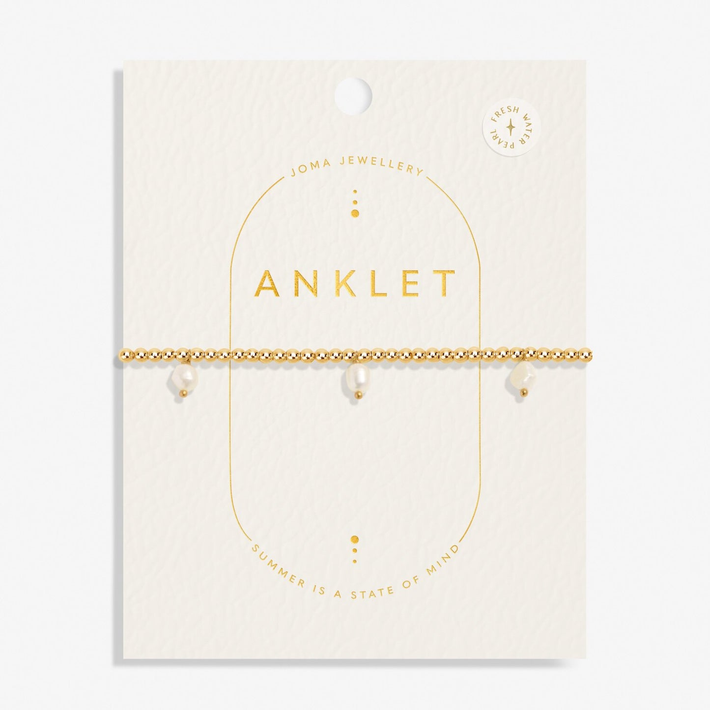 Joma Jewellery Gold Plated Three Pearl Anklet