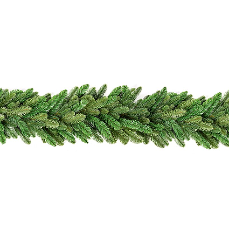 Premier 1.8-metre PE Nordmann Fir realistic artificial Christmas garland displayed on a mantelpiece