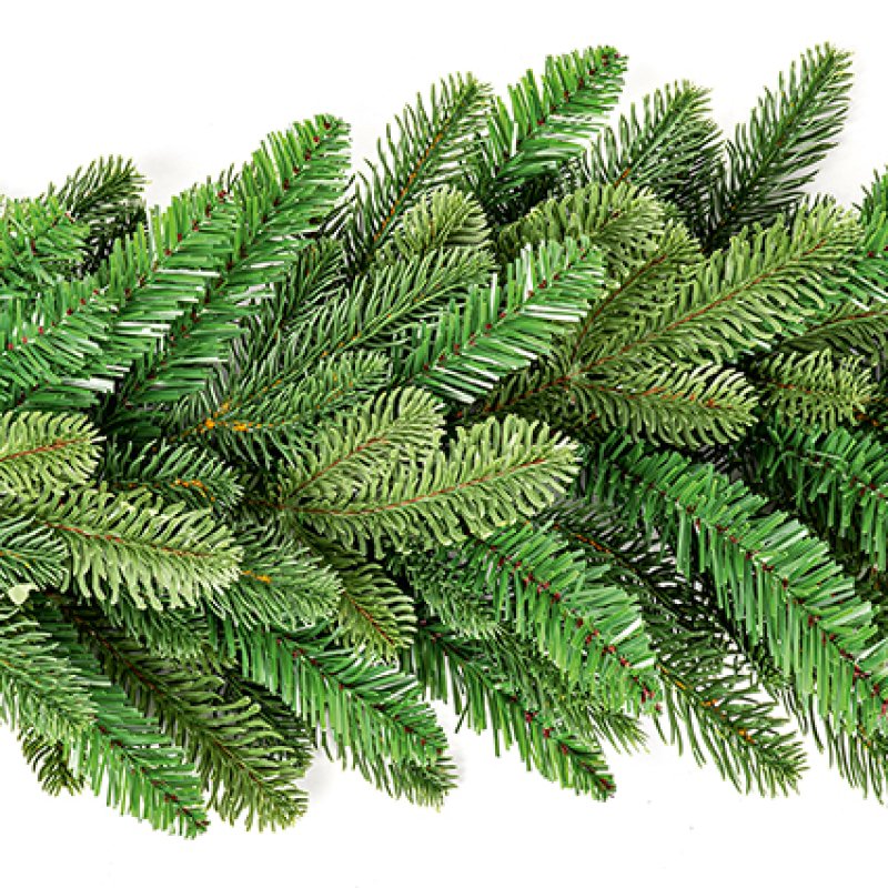 Premier 1.8-metre PE Nordmann Fir realistic artificial Christmas garland displayed on a mantelpiece