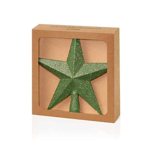 Premier 20cm Sage Green Tree Top Star Glitter Finish