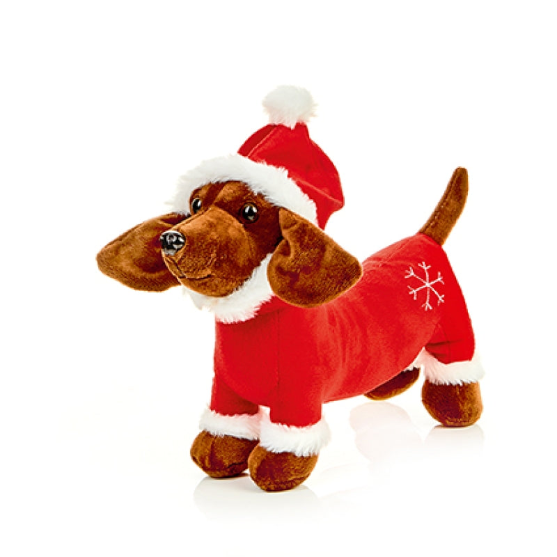 Premier Santa Sausage Dog Plush