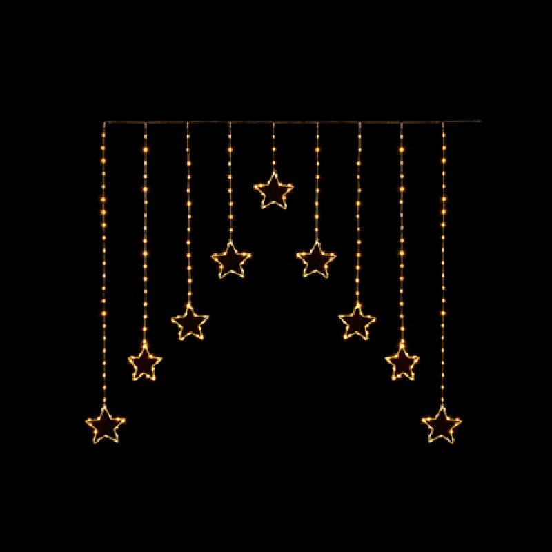 Premier 1.2m x 1.2m Flexbrights V-shaped star curtain light set with 258 warm white LEDs