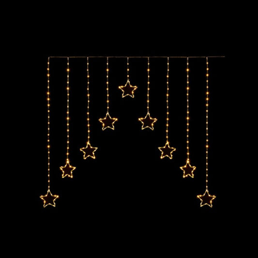 Premier 1.2m x 1.2m Flexbrights V-shaped star curtain light set with 258 warm white LEDs