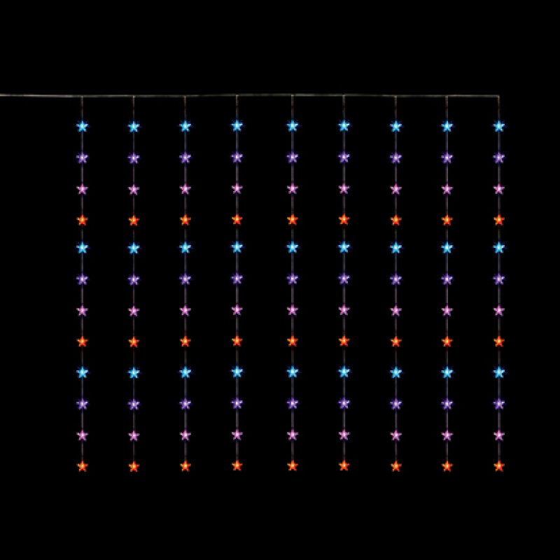 Premier 1.2m x 1.2m Flexbrights star curtain light with 108 rainbow multi-coloured LEDs