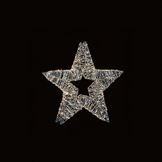 Premier 45cm silver star hanging light ornament with 750 twinkling white LEDs