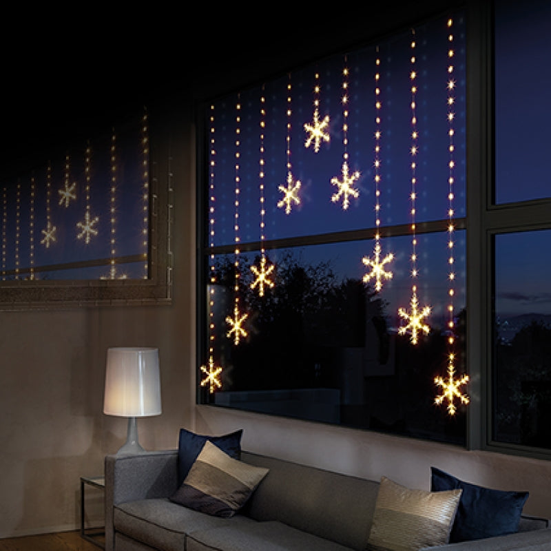 Premier 1.2x1.2m Pin Wire Snowflake V Curtain w-339 Warm White LEDs