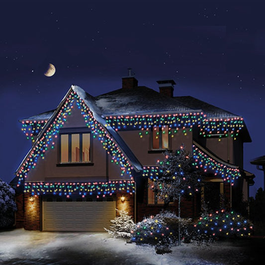 Premier 360 LED Snowing Icicles with Timer Multi Colour