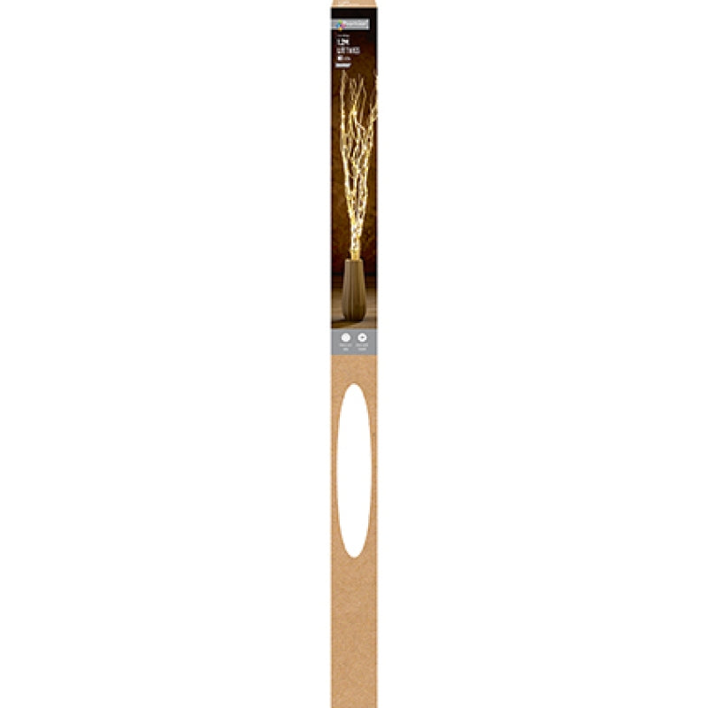 Premier 1.2m White Twig with 80 Warm White LEDs