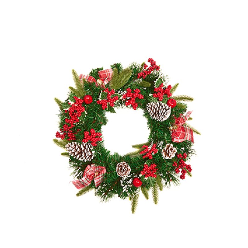 Premier Holly Ribbon Wreath 50cm