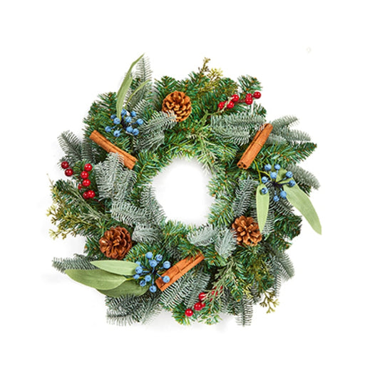 Premier Berry Cinnamon Wreath with Cones 50cm