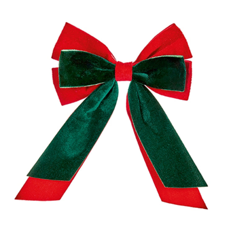 Premier 30cm Red and Emerald Green Velour Bow