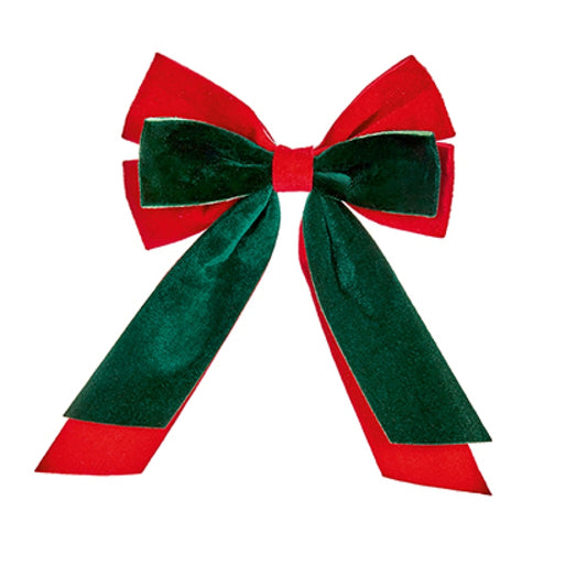 Premier 30cm Red and Emerald Green Velour Bow