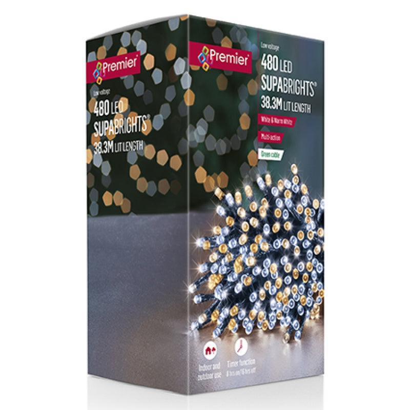 Premier 480 M-A LED Supabrights with Timer White-Warm White Mix