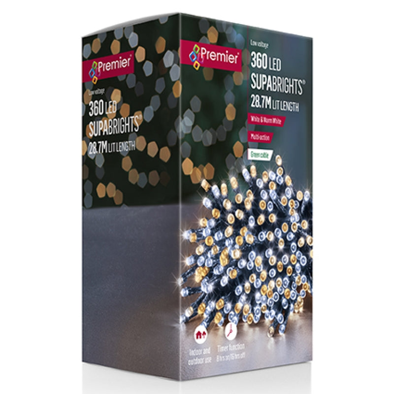Premier 360 M-A LED Supabrights with Timer White-Warm White Mix
