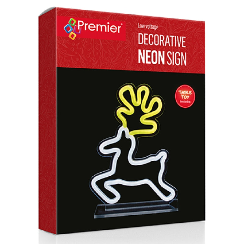 Premier Reindeer Neon Sign Table Top