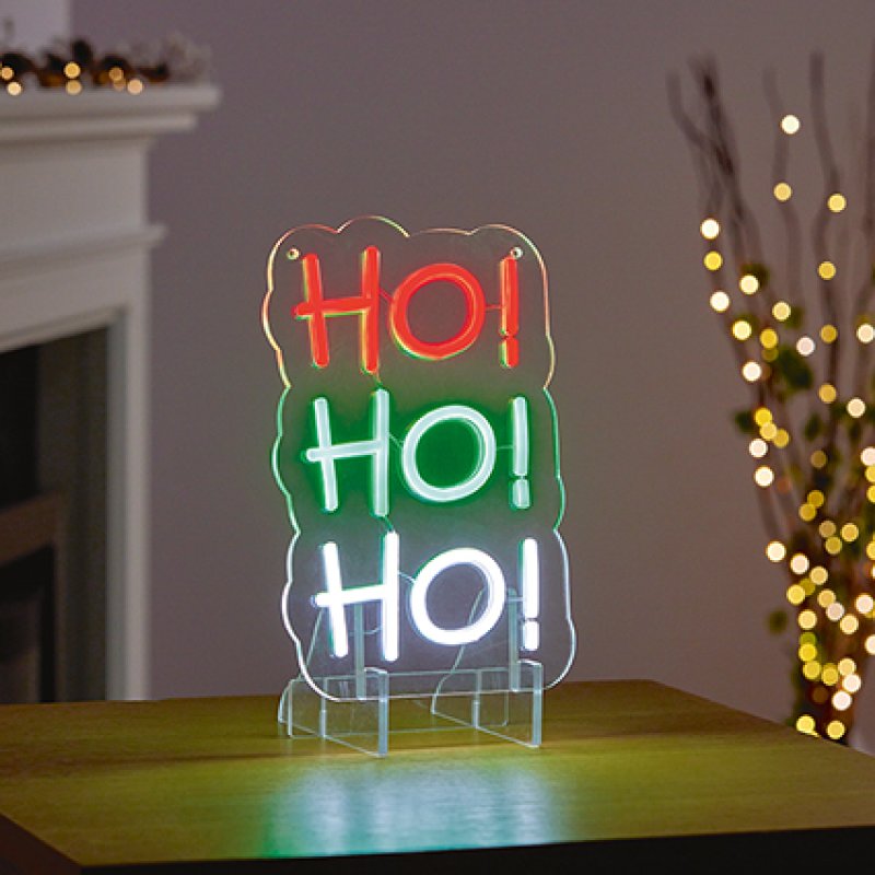 Premier Ho Ho Ho Neon Sign Hanging