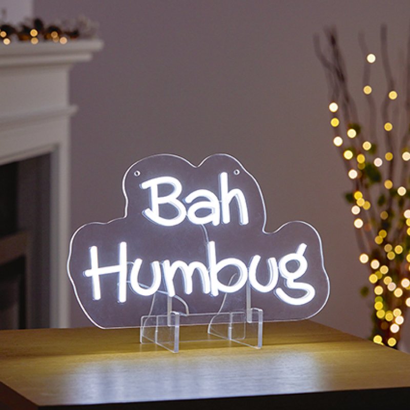 Premier Bah Humbug Neon Sign Hanging