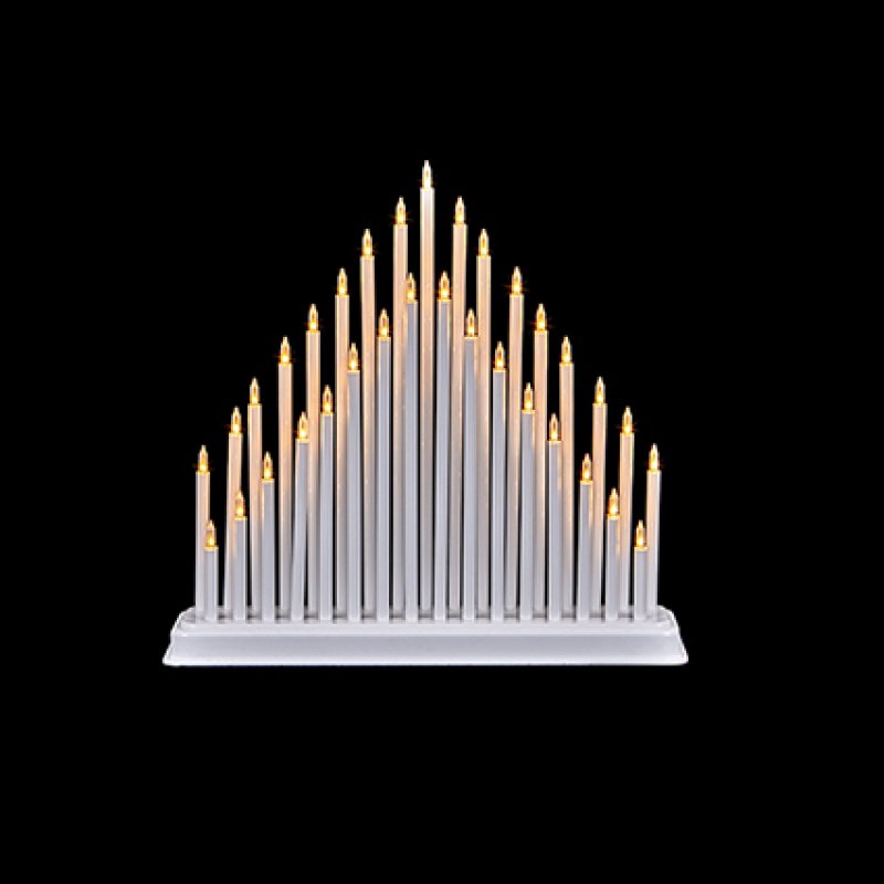 Premier 36cm white 33 LED arch candle bridge light for Christmas window sill decoration