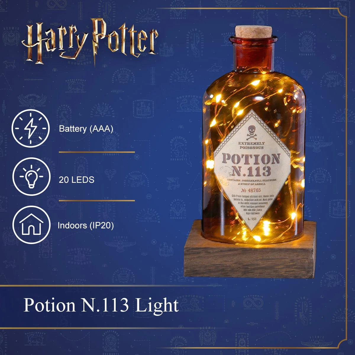 NOMA Harry Potter Potion No. 113 illuminated LED bottle decorative light