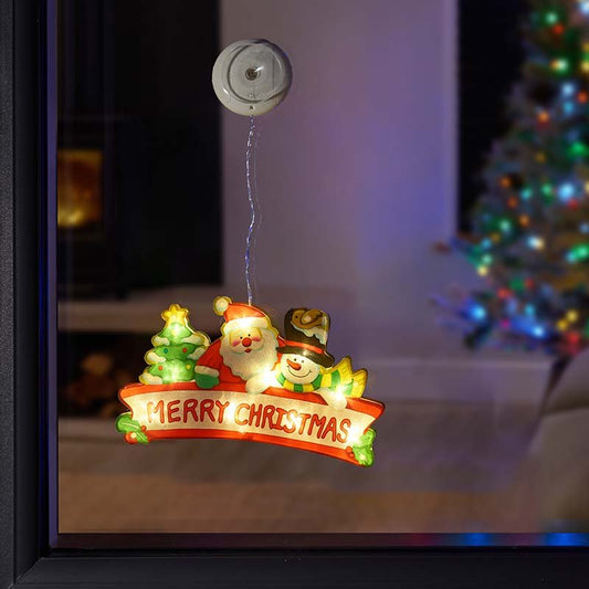 Smart Garden Vintage Window Christmas decoration glowing with warm LED light in a window.