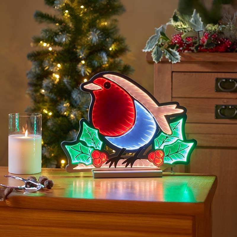 Smart Garden RobinFinity 40cm low voltage infinity robin light illuminated indoors