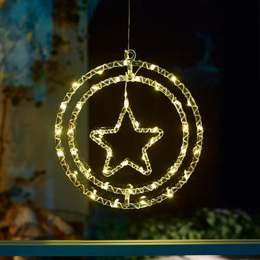 Smart Garden Star Rings Warm White 30cm LED light illuminated indoors