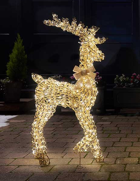 Smart Garden 180cm Titan Gold Stag low voltage LED light ornament with gold finish