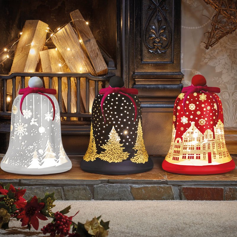 Smart Garden WonderBell LED festive hanging bell light display illuminated indoors
