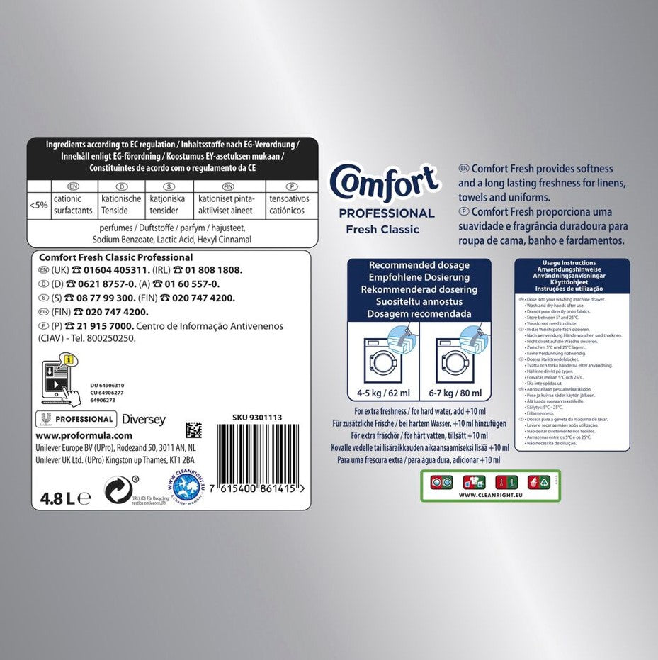 Comfort 4.8L Fresh Classic Fabric Conditioner - 77 Wash