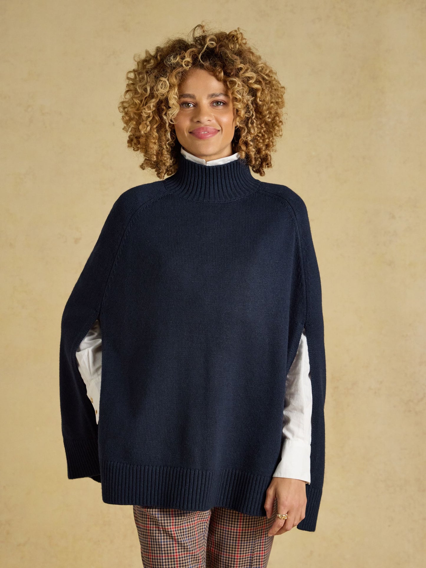 Joules Women's High Neck Knitted Cape