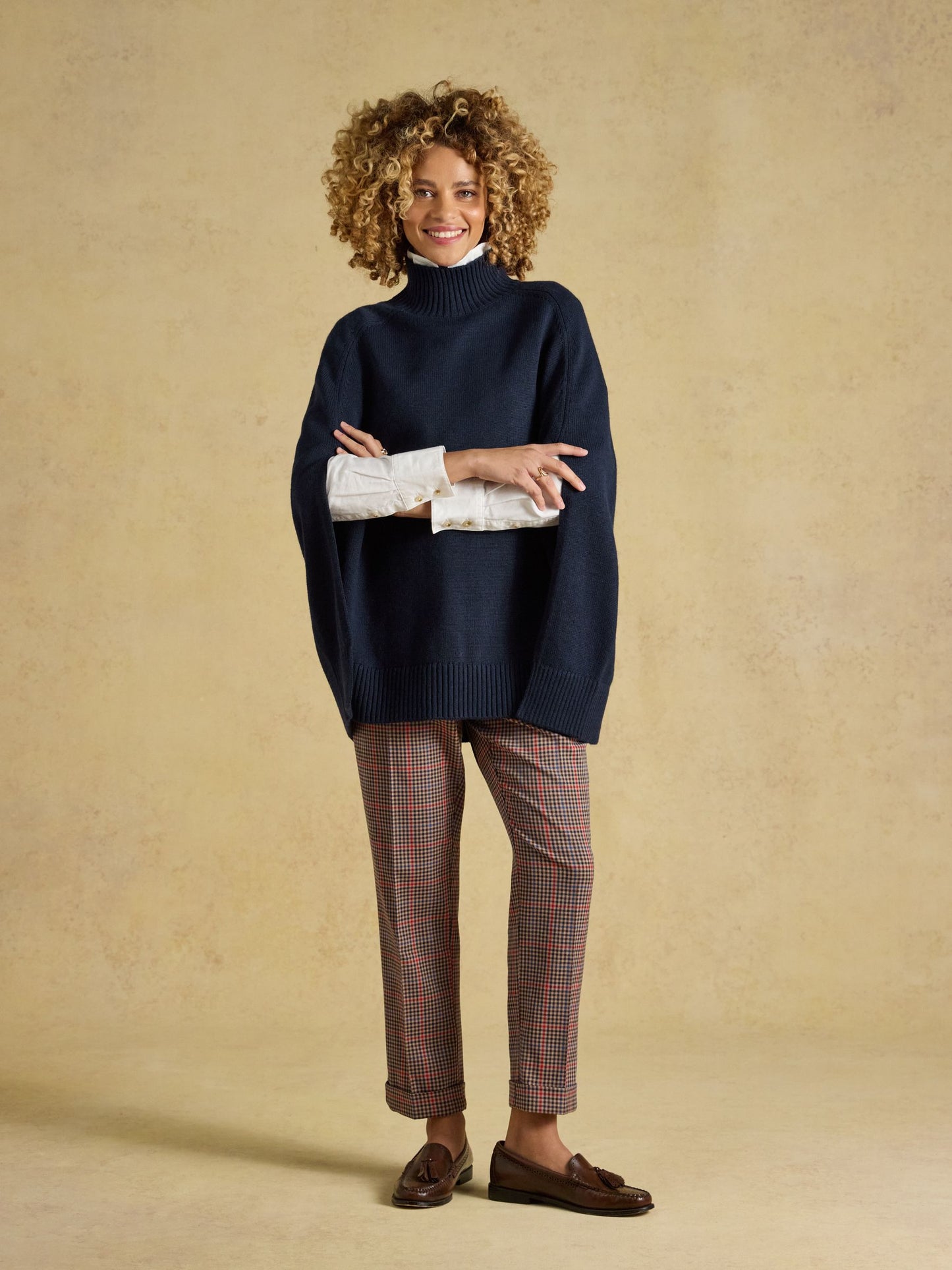 Joules Women's High Neck Knitted Cape