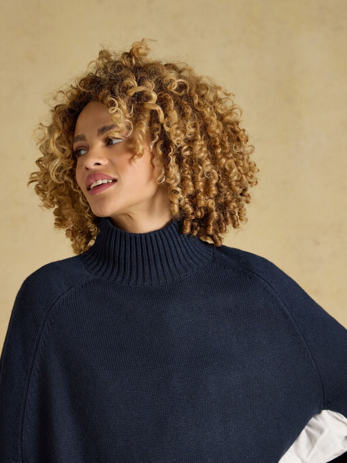 Joules Women's High Neck Knitted Cape