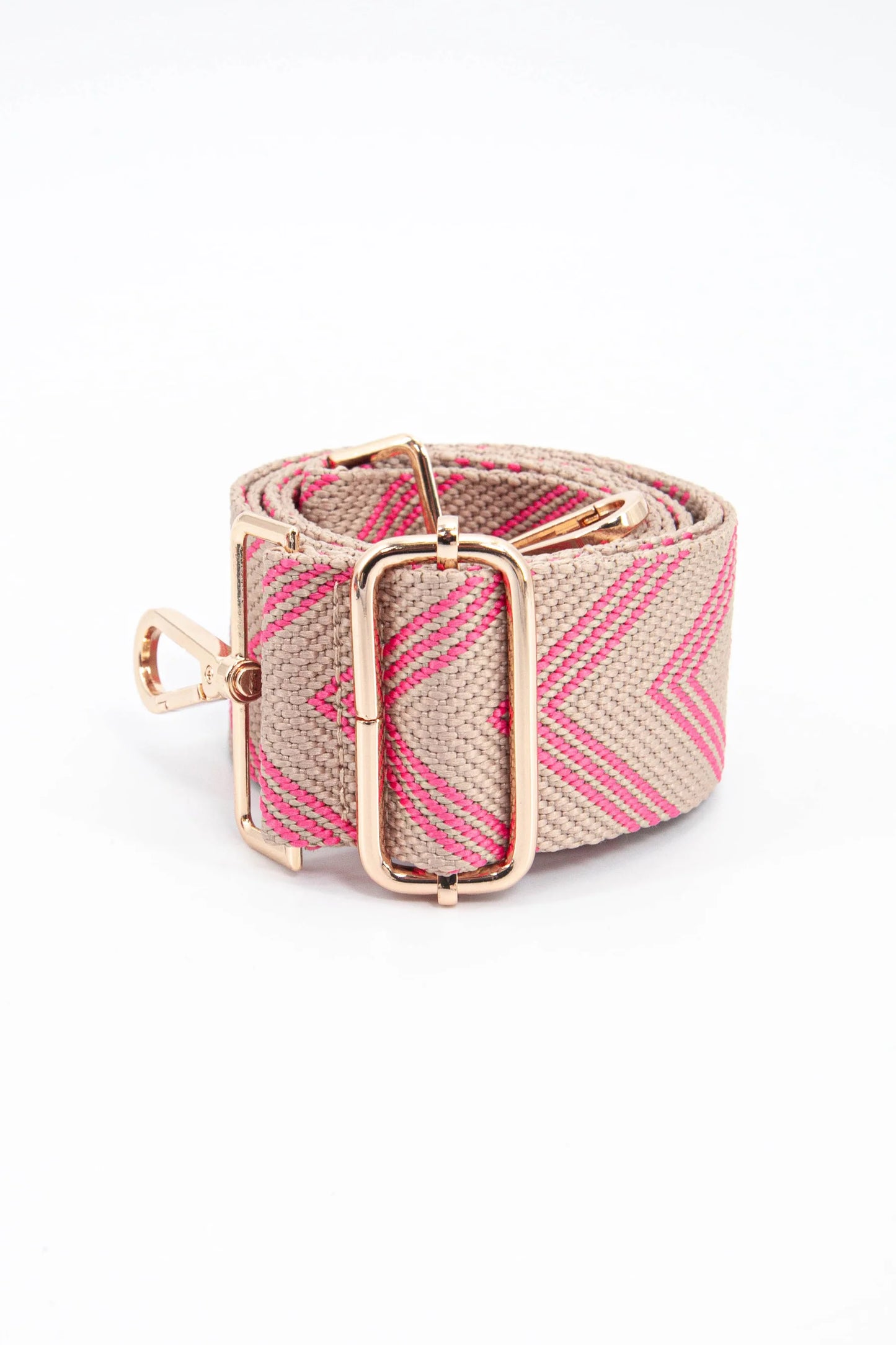 MSH Two Tone Pink Woven Chevron Print Bag Strap