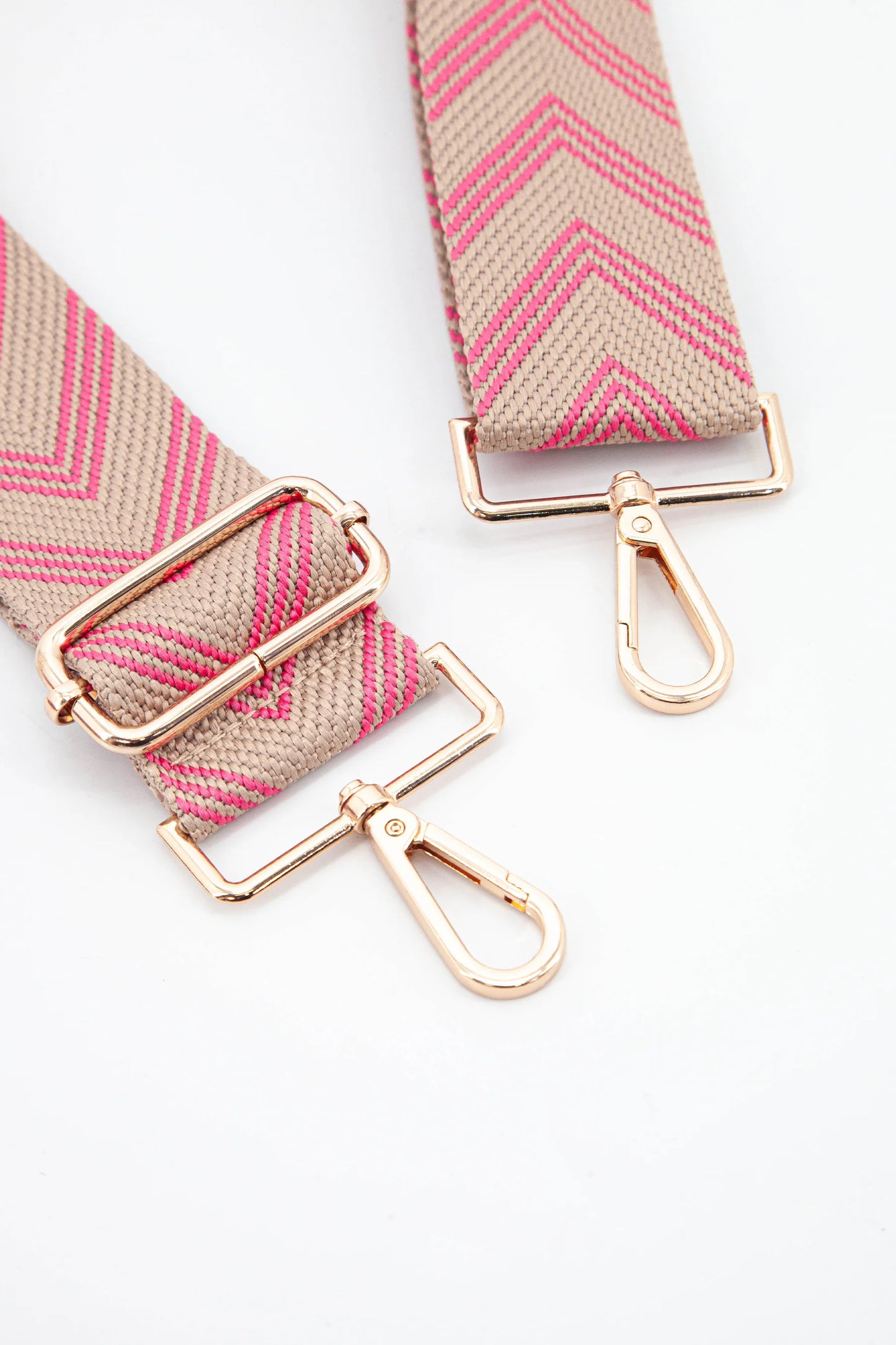 MSH Two Tone Pink Woven Chevron Print Bag Strap