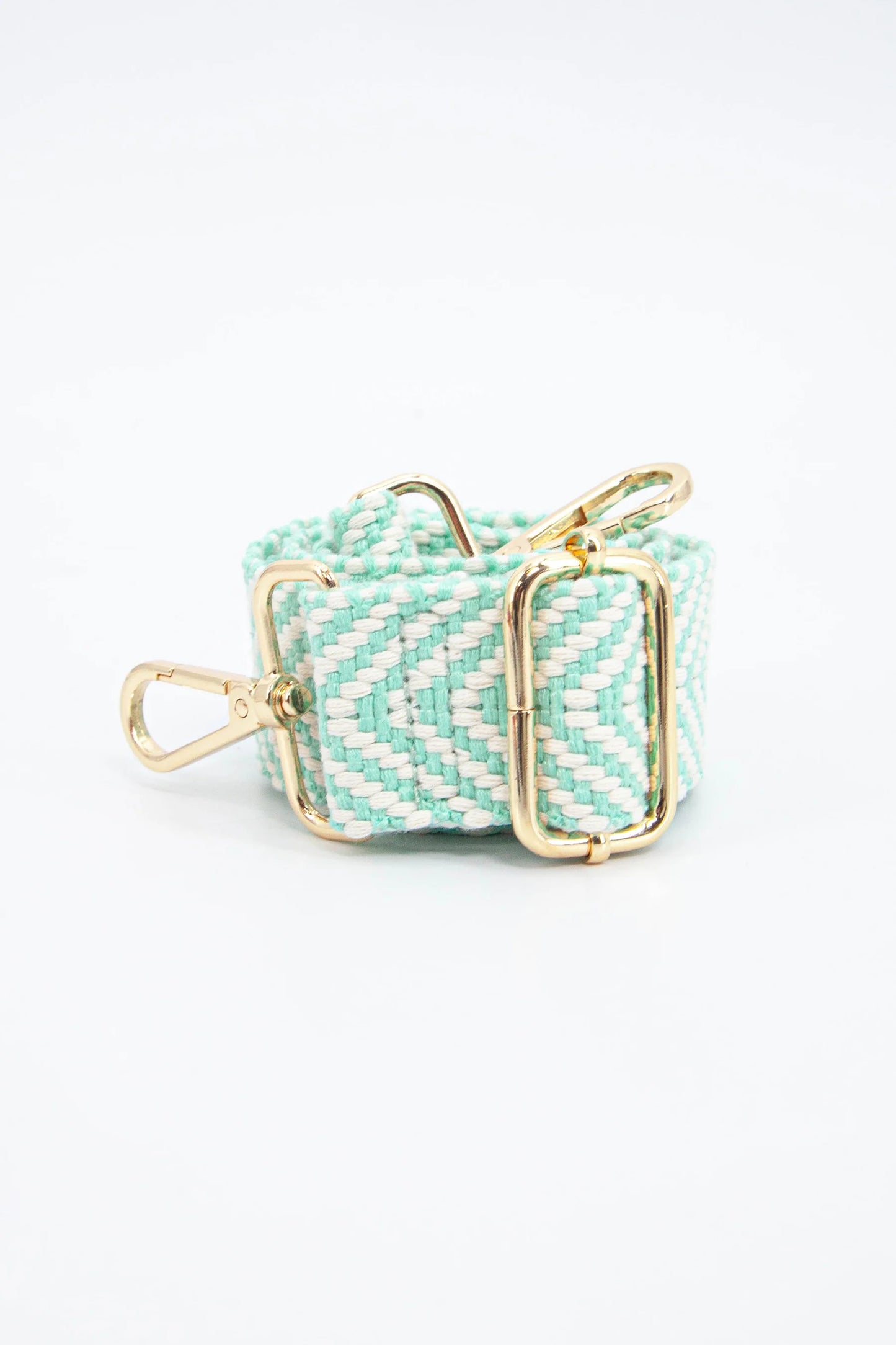 MSH Mint Green Woven Chevron Print Bag Strap