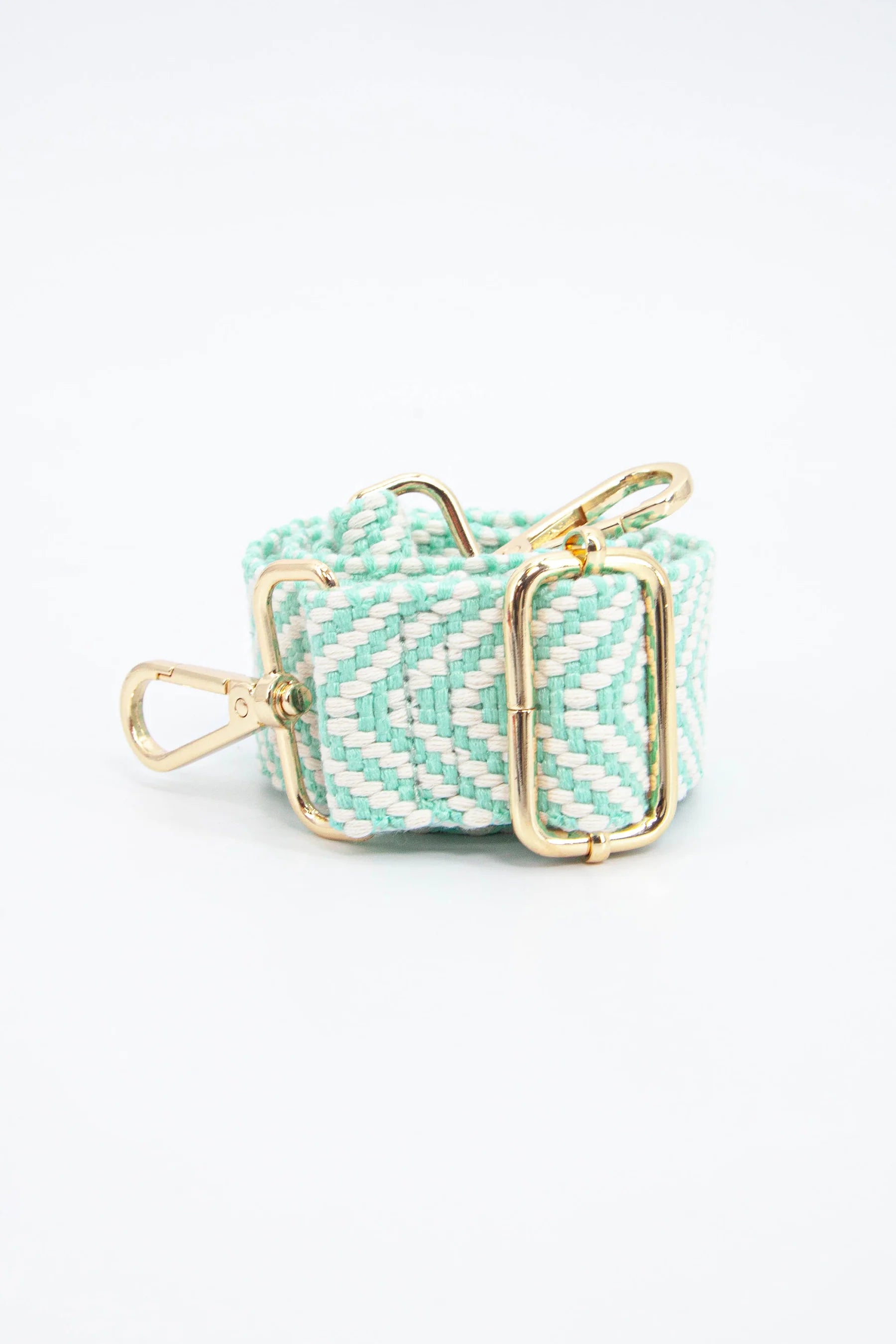MSH Mint Green Woven Chevron Print Bag Strap